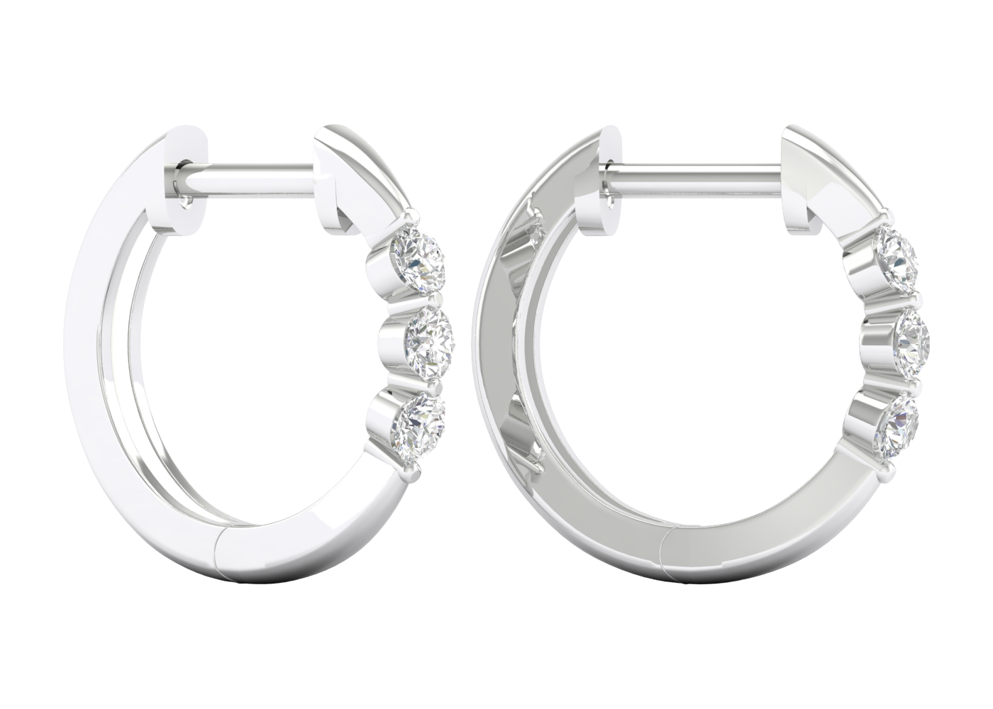 Tri-Stone Hoops Replica gallery image