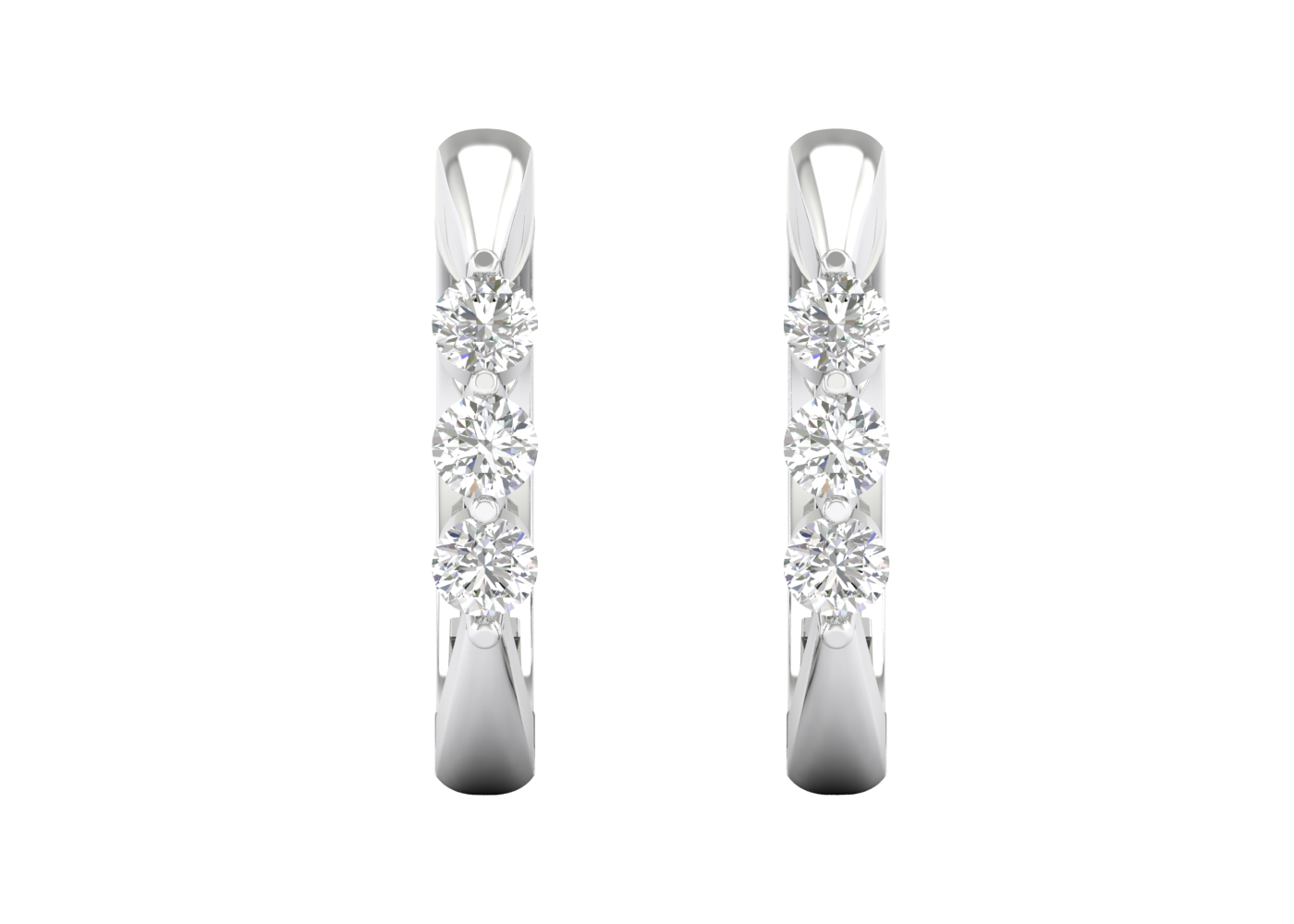 Tri-Stone Hoops Replica gallery image