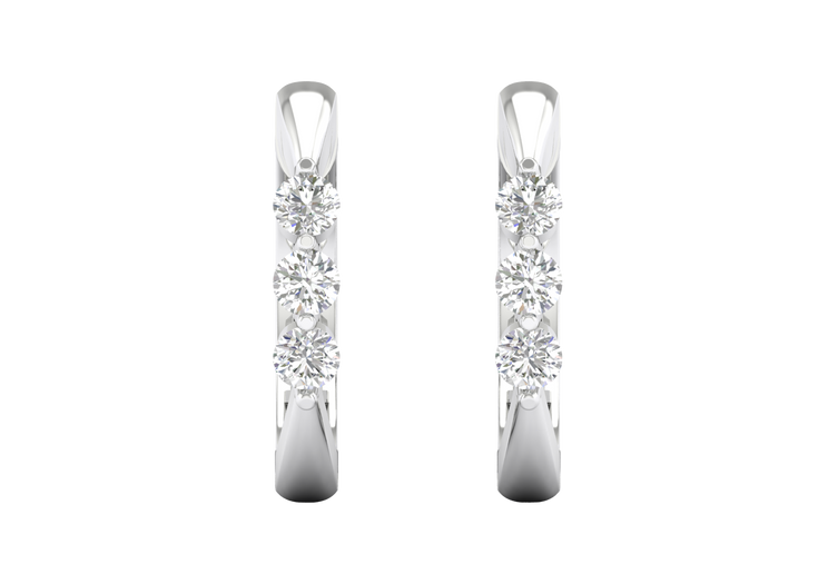 Tri-Stone Hoops Replica gallery image