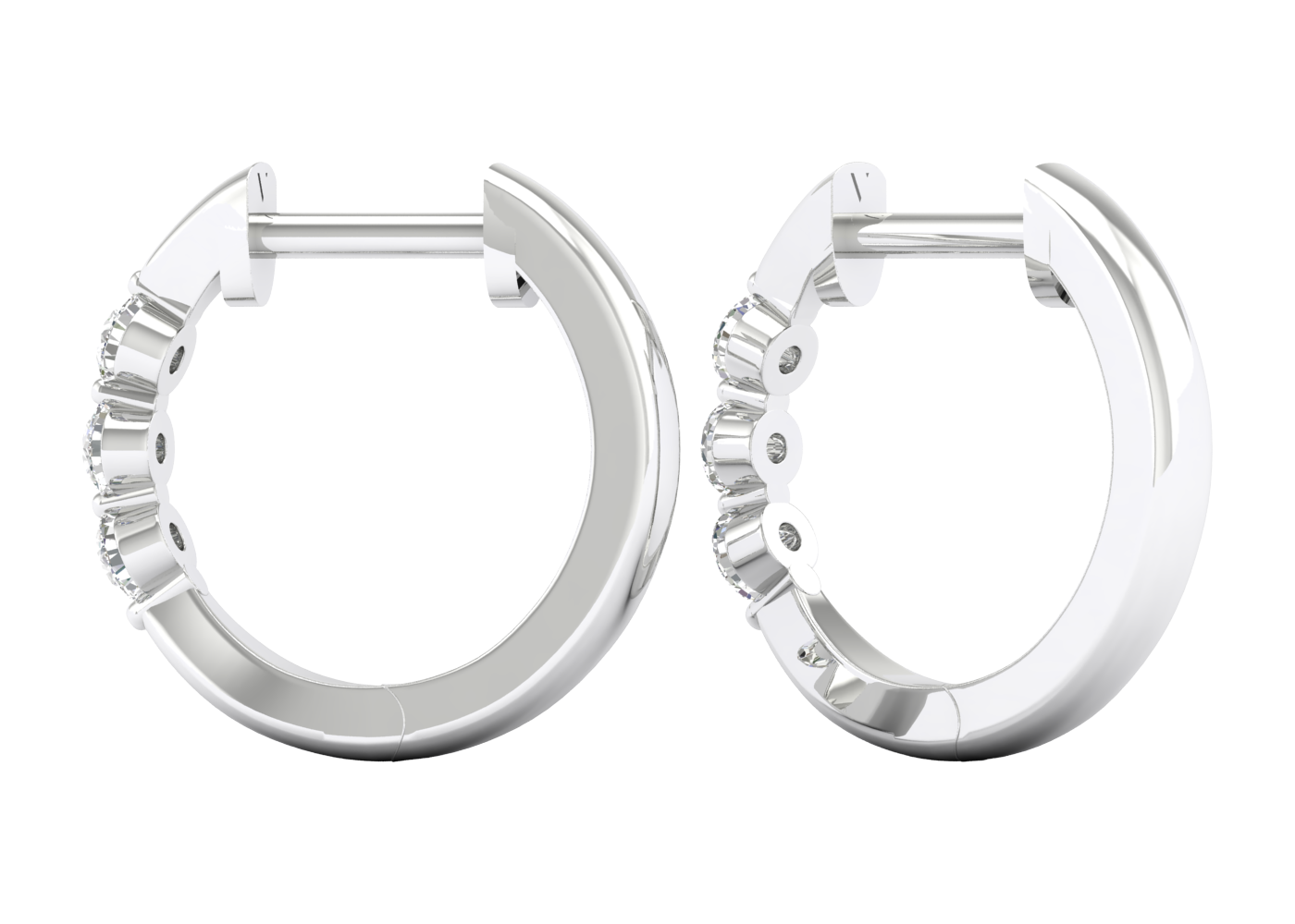 Tri-Stone Hoops Replica gallery image