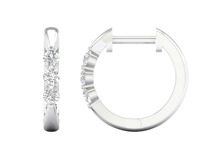 Tri-Stone Hoops gallery image